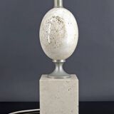 Travertine living room lamp, Maison Philippe Barbier, France, Circa 1960-70