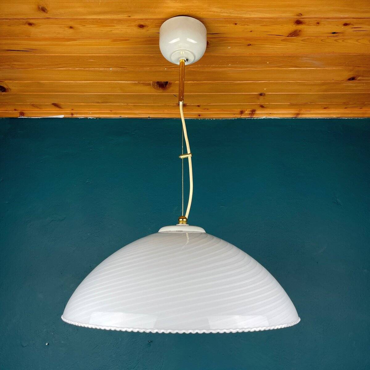 Vintage Swirling Glass Suspension from Murano, Italy, 1970s