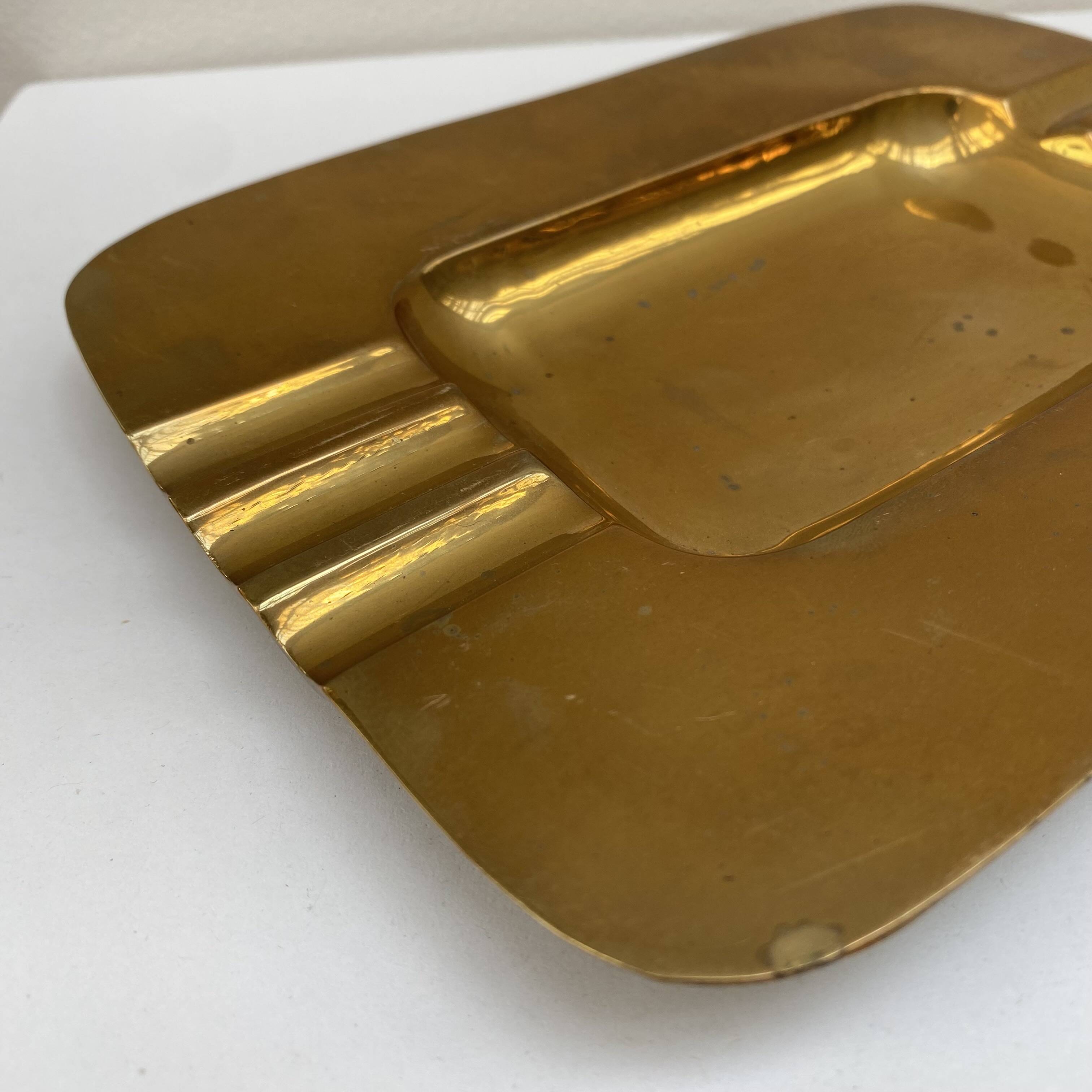 Art Deco ashtray in solid brass