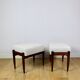 Edmund Homa stool, cream ivory white boucle seat - 2 pieces available