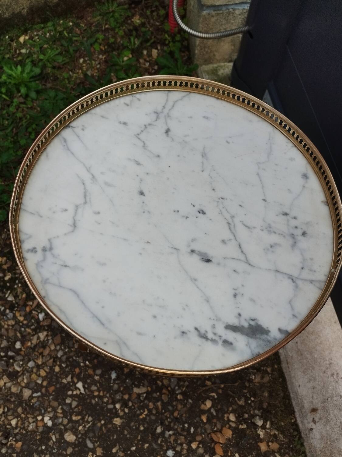 Louis xvi style bedside table marble top
