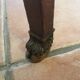 Healing-Lampadaire Side table decoration in bronze head and feet of goats