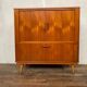 Petite Enfilade vintage à 2 portes coulissantes 1 abattant bar en teck Longueur 88 cm