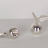 12 silver metal place markers