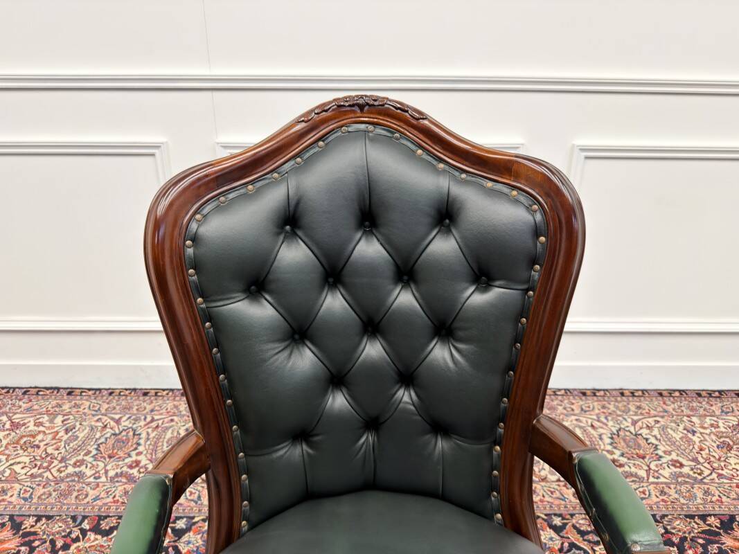 Classic English Chesterfield Desk Chair Green