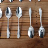 Set of 12 small spoons in silver metal, silver