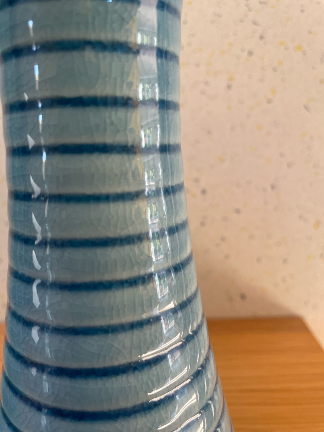 Set of 2 glazed stoneware candle holders