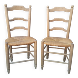 2 vintage straw chairs