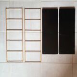 1960s metal string wall shelf.