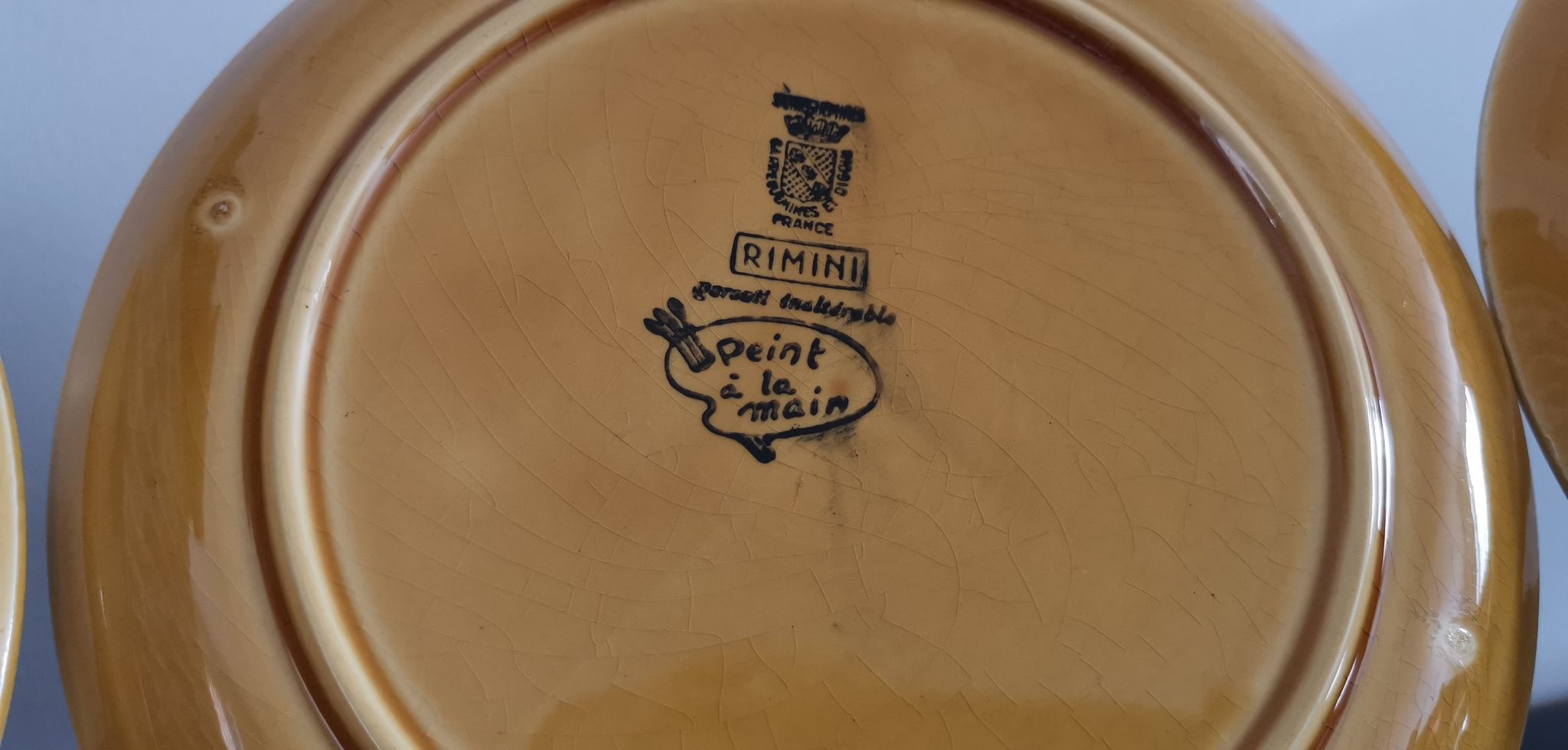 5 dessert plates in vintage ceramic Sarreguemines "Rimini"