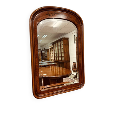Miroir italien antique en bois de ronce