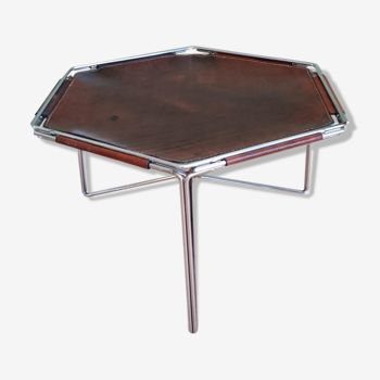 Hexagonal coffee table by René Bertoux for Group S.A. in 1972