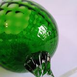 Vintage Green Glass Footed Vase