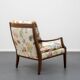 Restored 1960s armchair, floral pattern, two available.