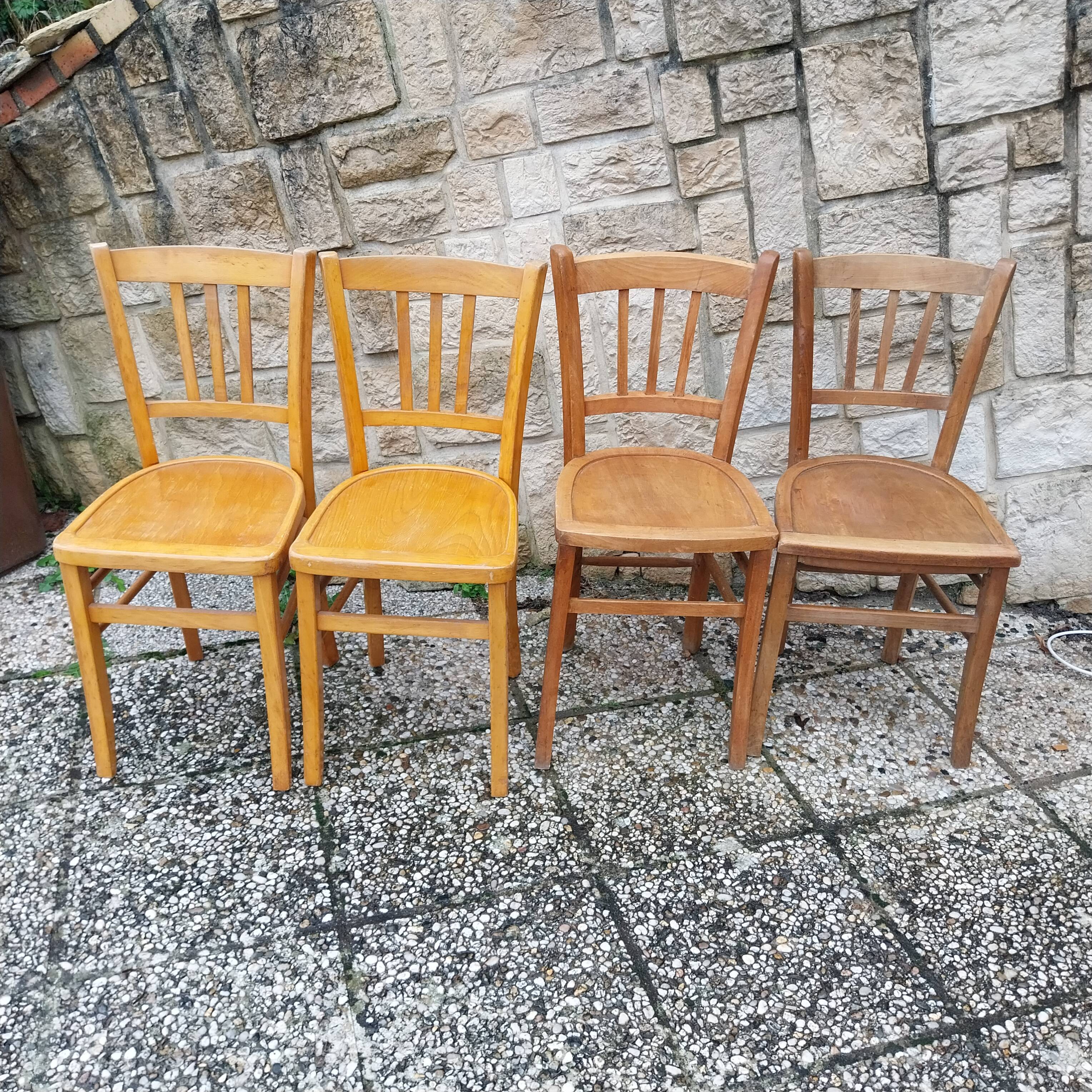 Lot 4 chairs Luterma vintage bistro