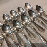 12 Christofle silver plated dessert spoons, 17cm