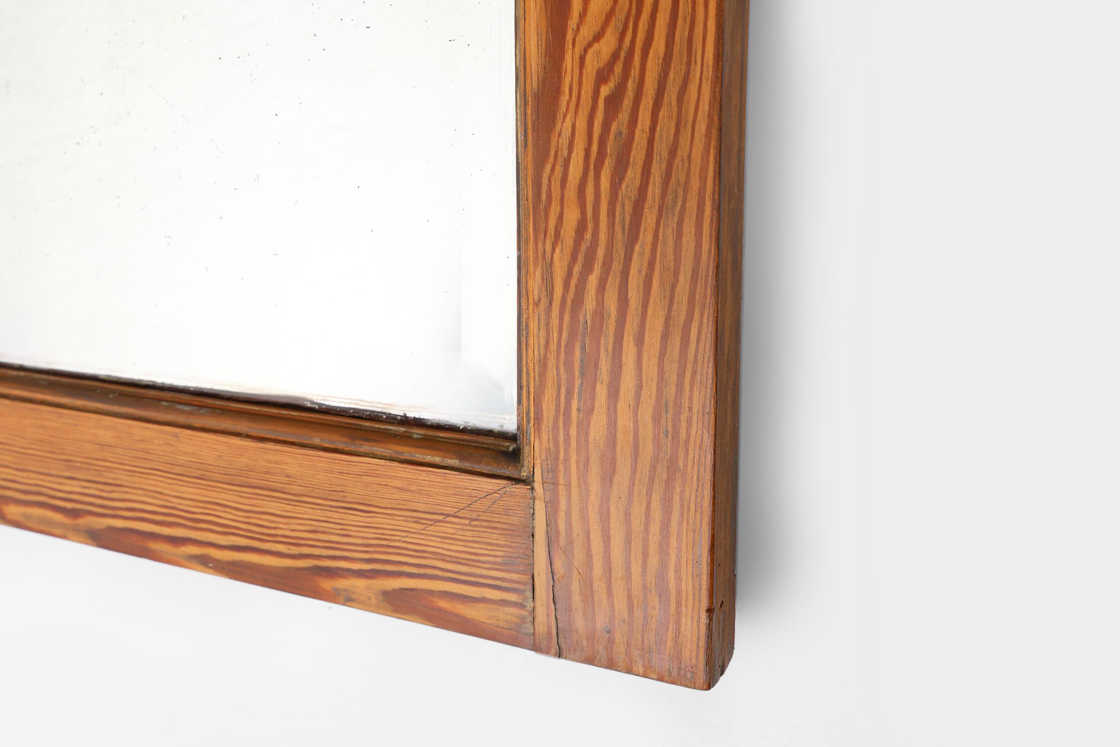 French Mirror with Warm Pine Wood Frame, 1900s