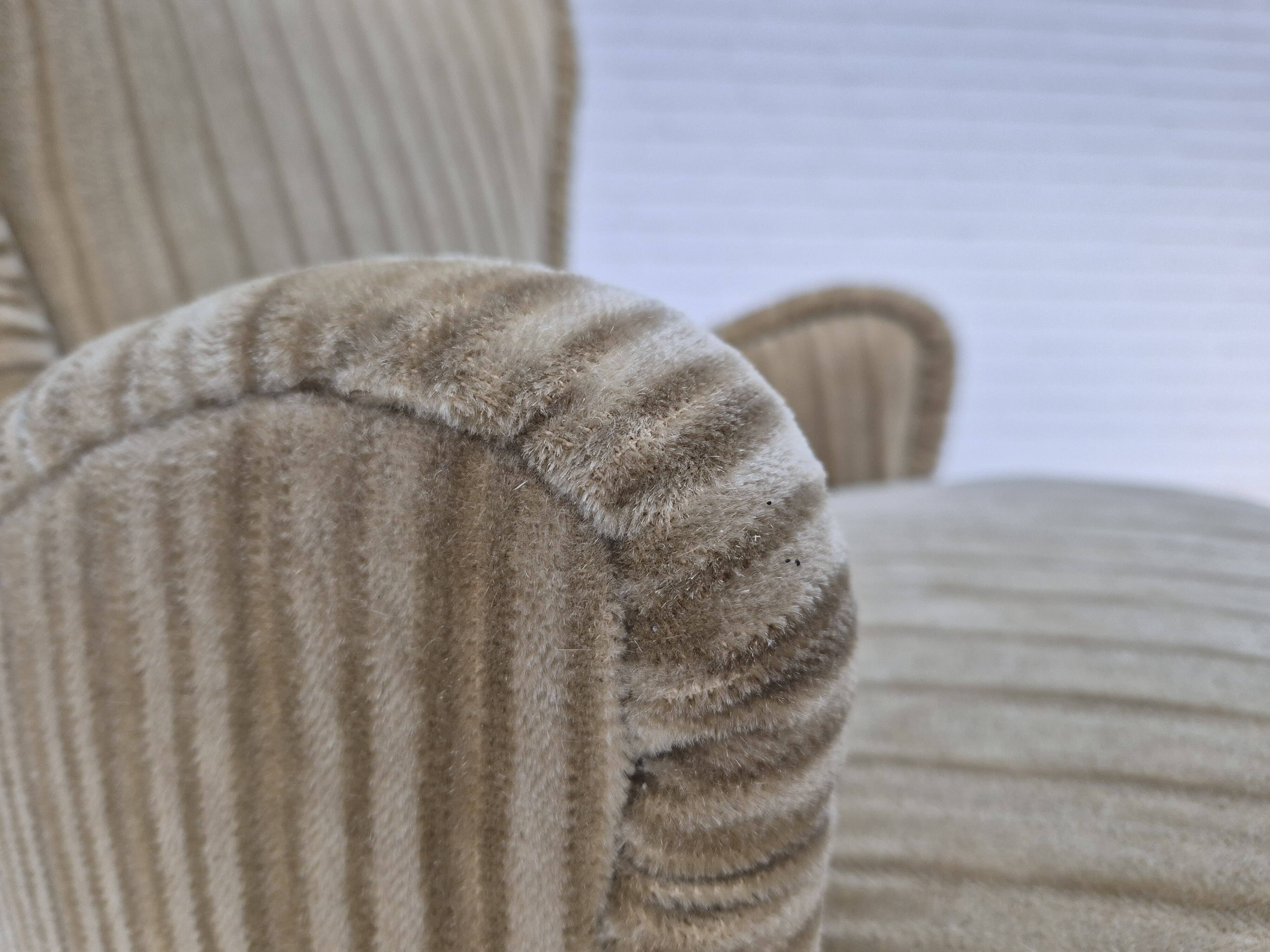 1970s, pair of Danish armchairs, original condition, green furniture velour.