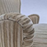 1970s, pair of Danish armchairs, original condition, green furniture velour.