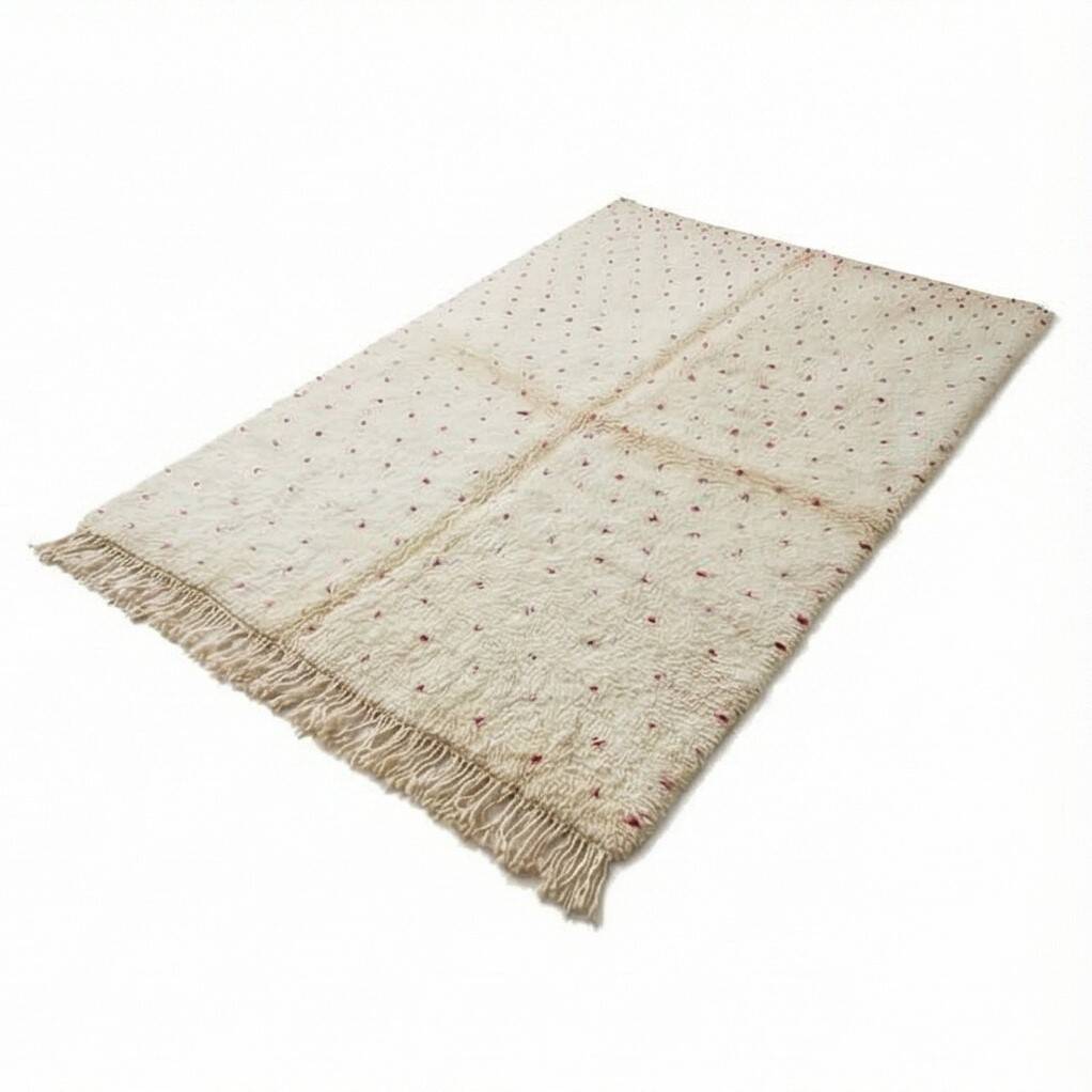 Sumptuous pink polka dot Berber rug 150x250 cm