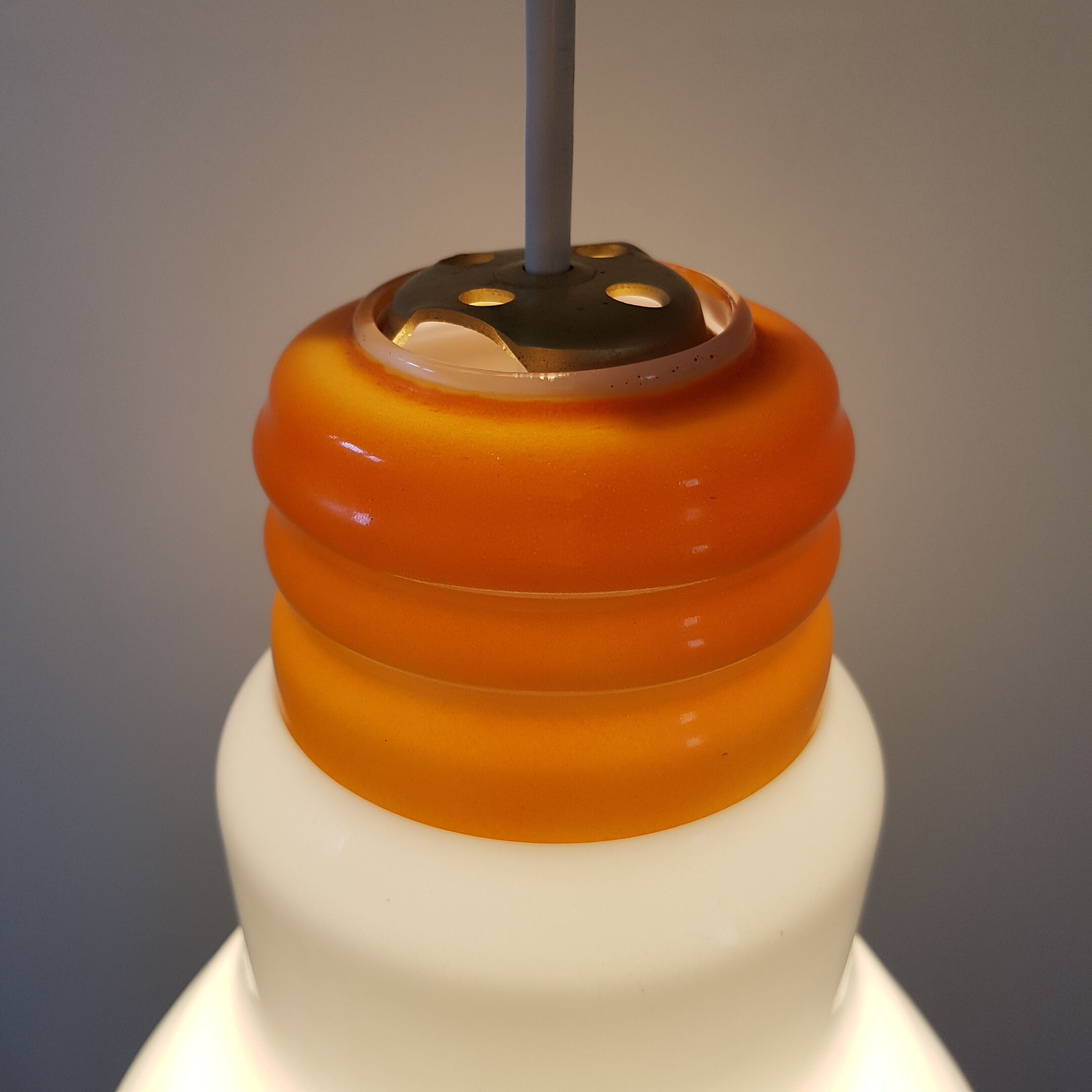 Light bulb with opaque glass hanging lamp
