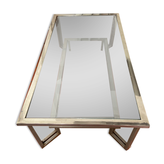 Metal and glass coffee table