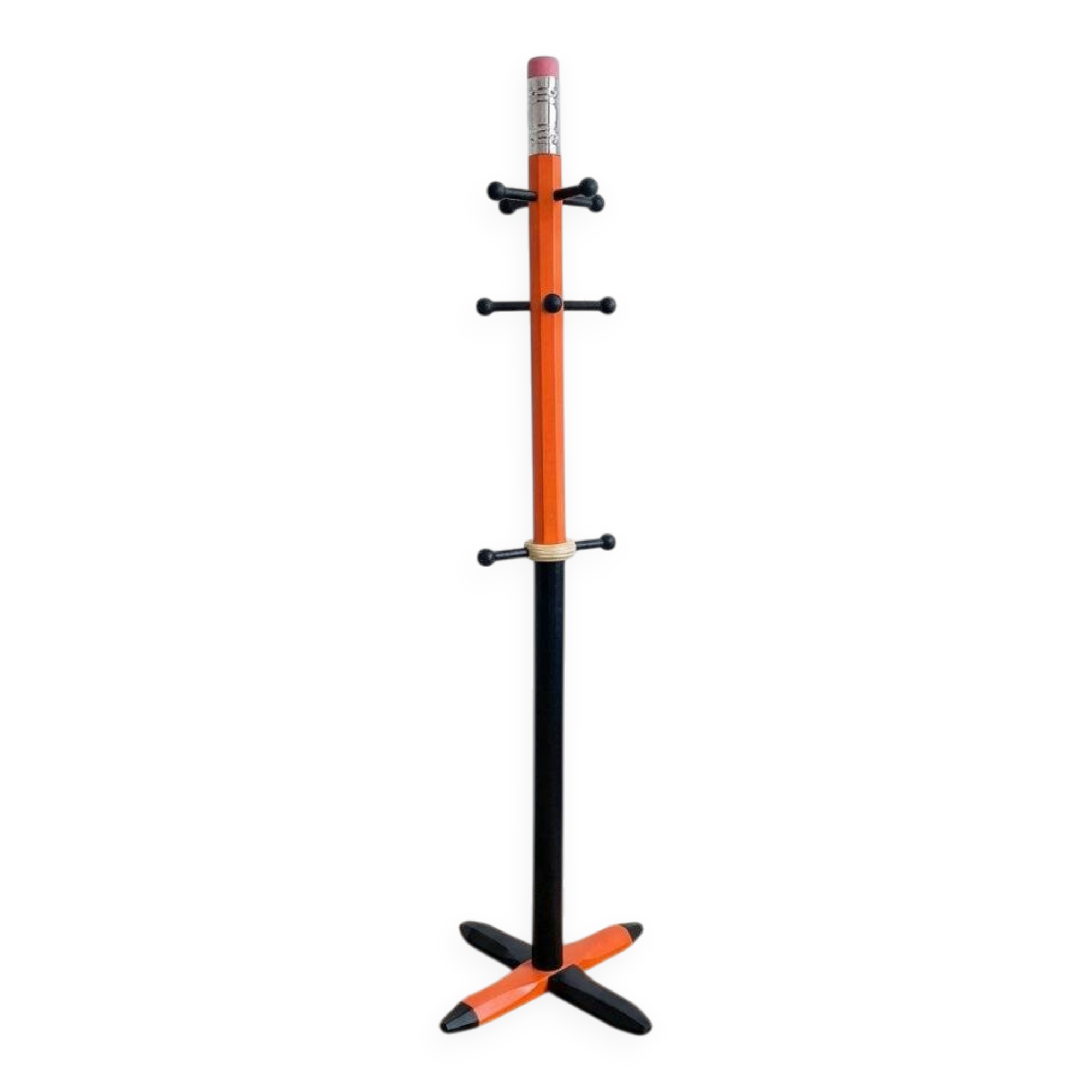 Vintage coat rack DLG Pierre Sala orange and black.