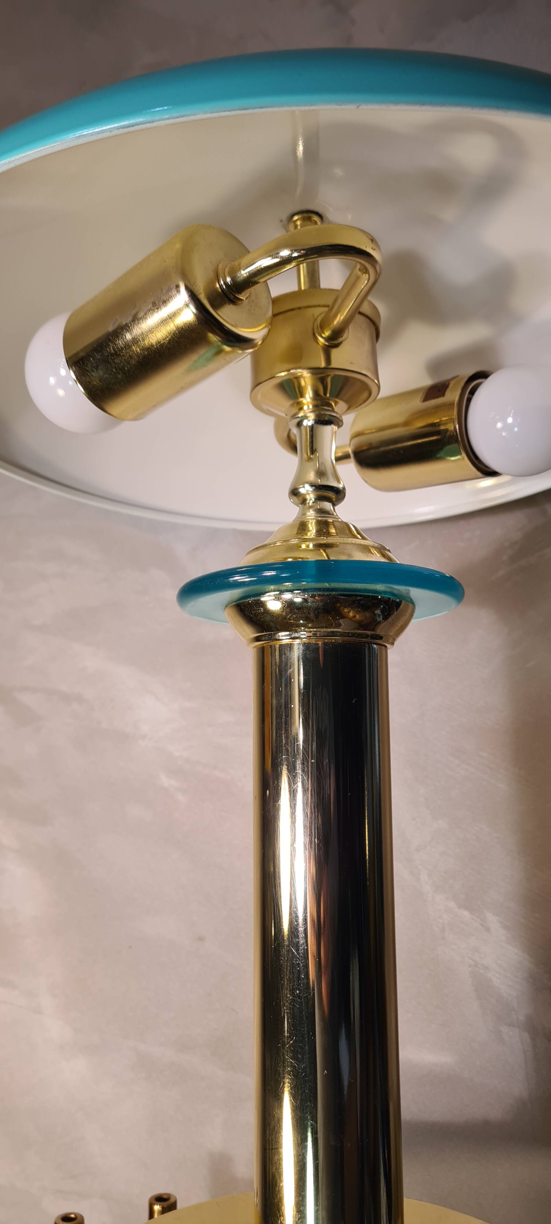 turquoise chrome gold lamp 1980, very beautiful 43x32 good general condition and normal wear