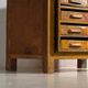 Industrial drawer unit in pine and iron – Central Europe, circa 1950