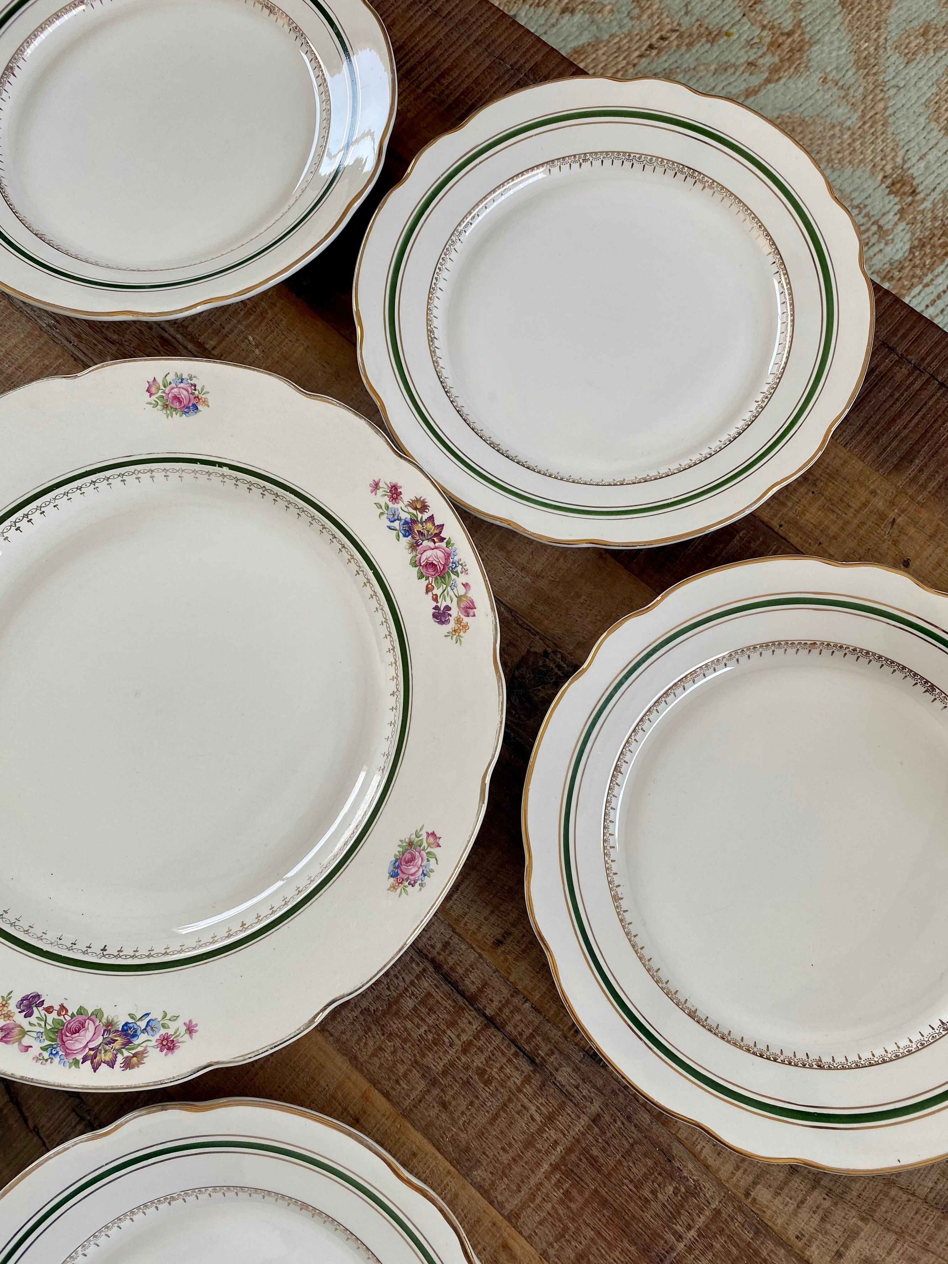 Plate service and dish Sarreguemines old