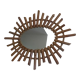 Large oval wall mirror bamboo rattan wicker vintage 56x68cm