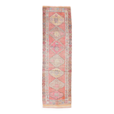 Tapis de couloir oriental vintage rose
