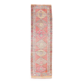 Tapis de couloir oriental vintage rose