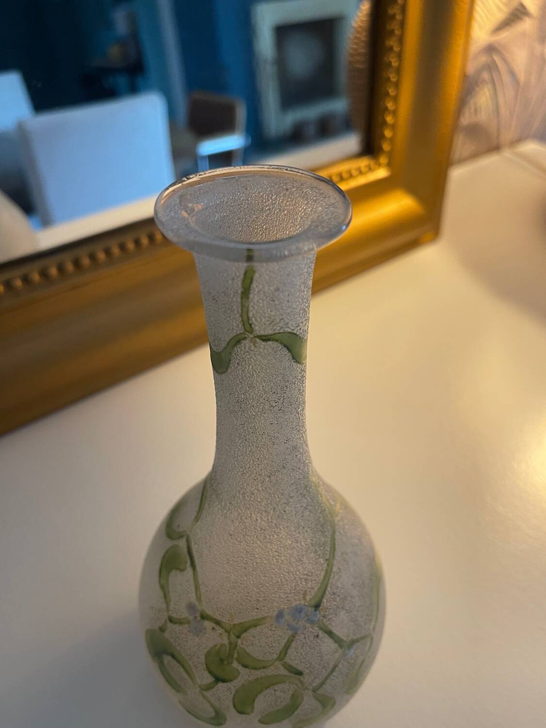 Art Deco granite glass vase