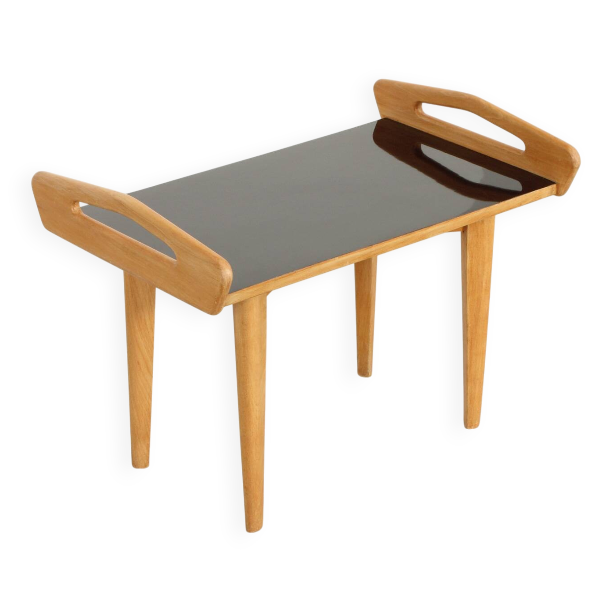 French side table in oak with large handles, 1950s.