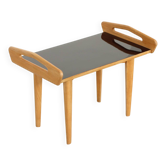 Table d'appoint française en chêne avec grandes poignées, 1950's
