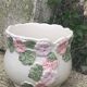 Pot cover in slurry floral pattern purple and pink