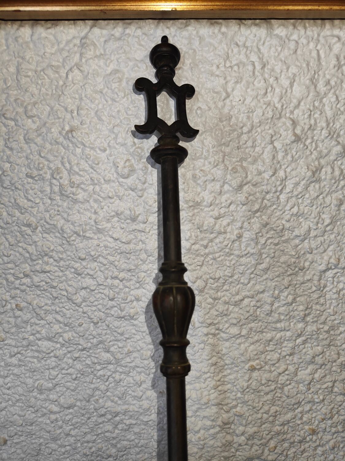 Cast iron carved fireplace shovel