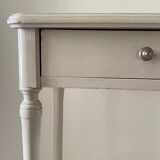 Table de chevet ancienne beige patiné