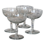 Vintage cut crystal champagne glasses