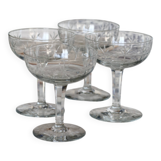 Vintage cut crystal champagne glasses