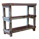 Old Burmese teak shelf blue-gray patina