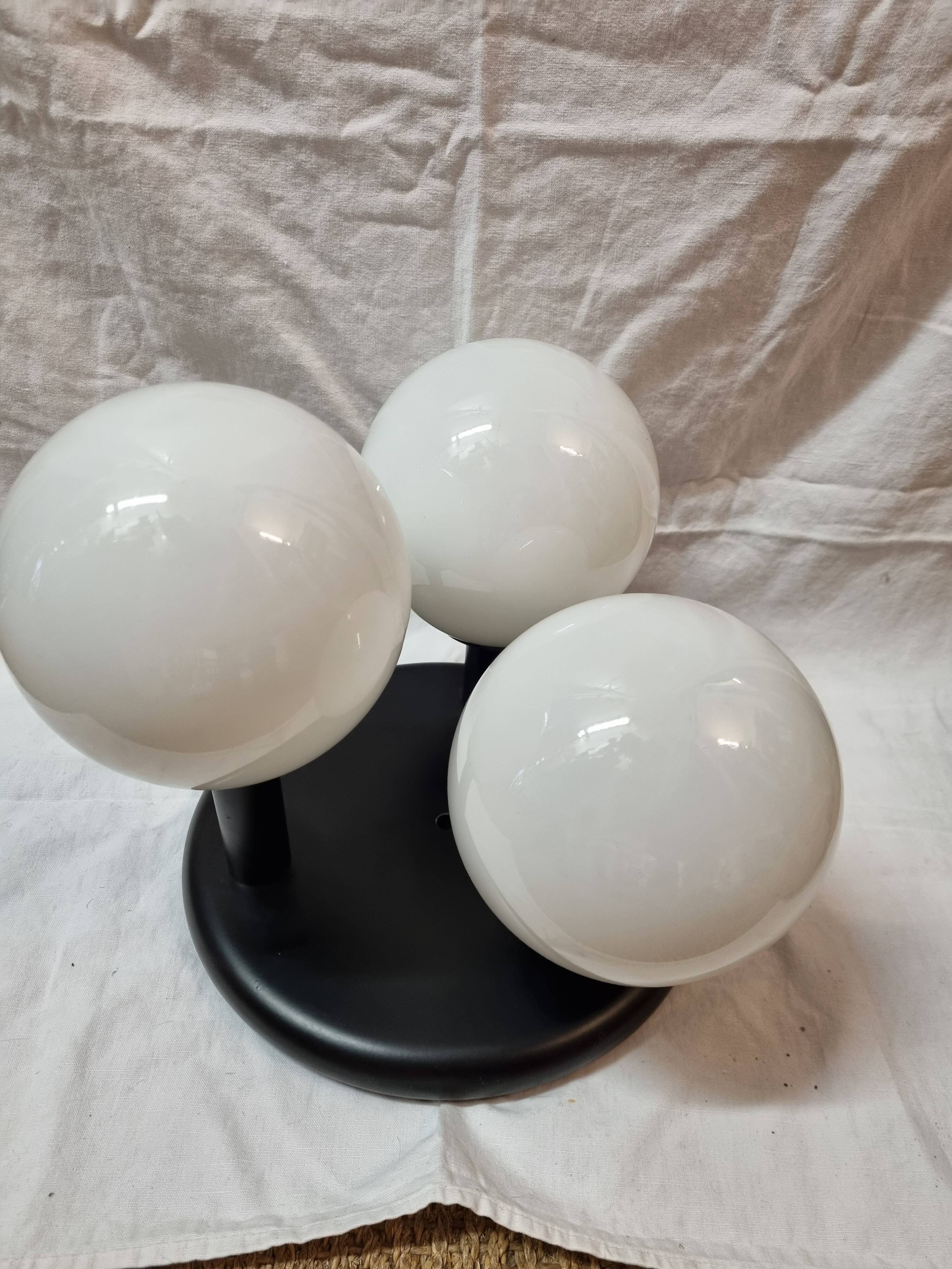 Ceiling lamp 3 opaline balls, 1980