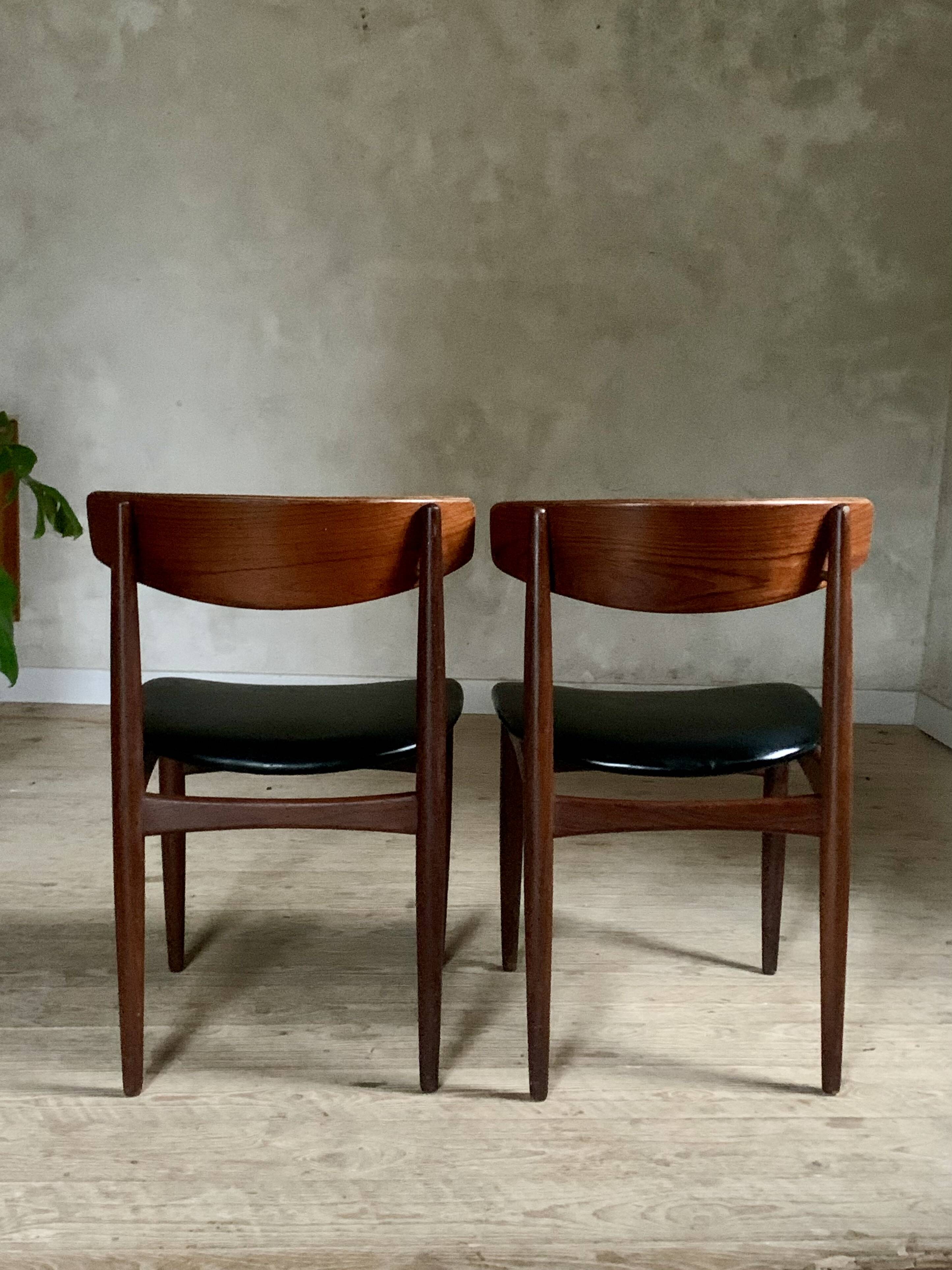 Vintage Scandinavian teak chairs by Henri Walter Klein