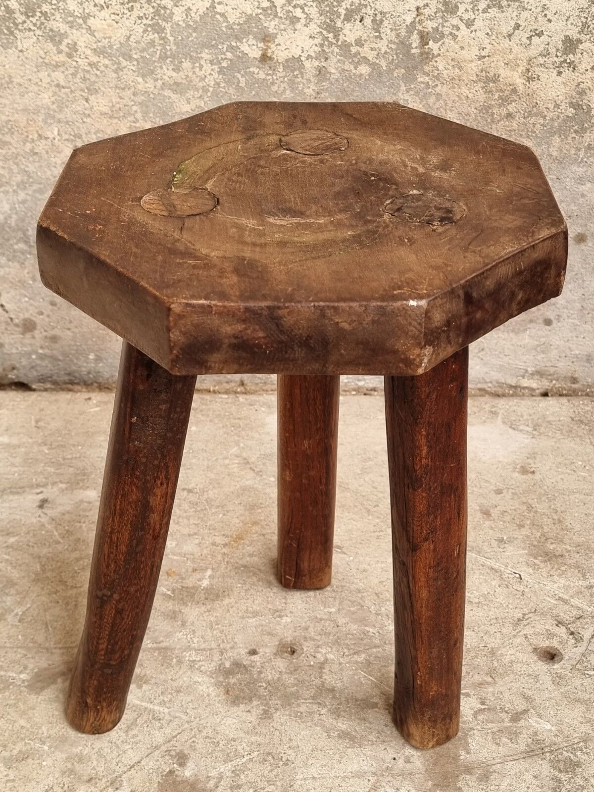 Old stool, side table French oak