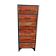 High metal furniture with 6 wooden drawers