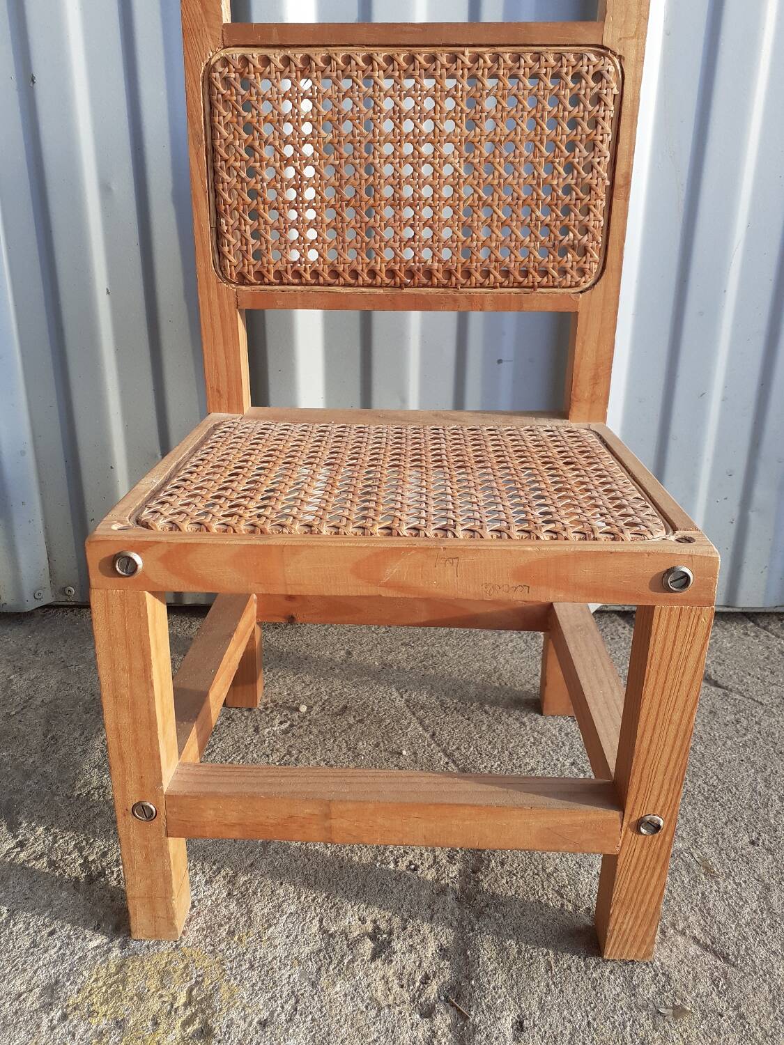 Wooden and cane children's chair