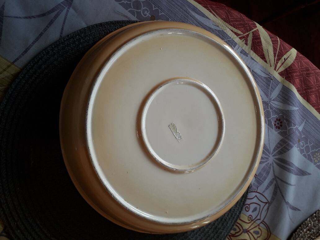 Vintage dessert plate in glazed ceramic with strawberry design, 1950s-1970s.
