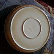 Vintage dessert plate in glazed ceramic with strawberry design, 1950s-1970s.