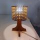 Lampe années 70 cannage et bois